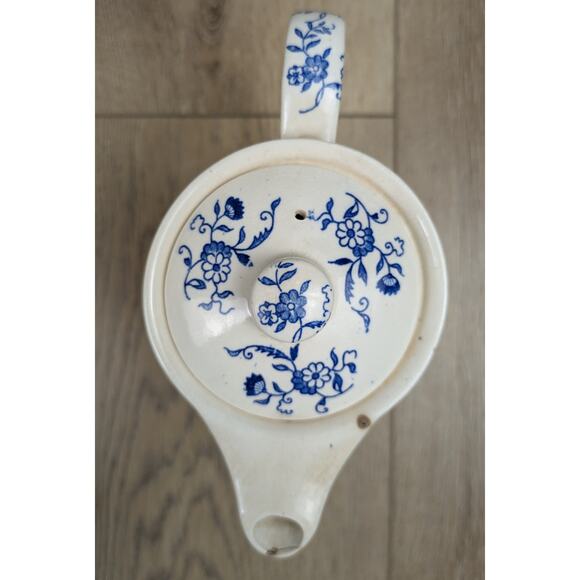 Vintage Blue Onion Ceramic Ironstone Electric Tea Pot White Blue Floral - Picture 6 of 11